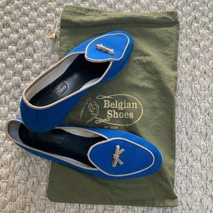 Belgin Shoes- Midenette- Calf- Royal Blue with Cream piping